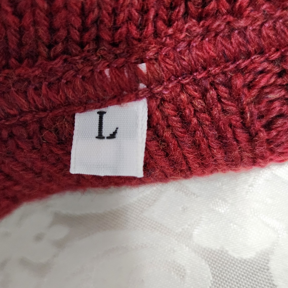 CESARE DI PINO WOOL RED SWEATER SIZE LARGE - Picture 6 of 8